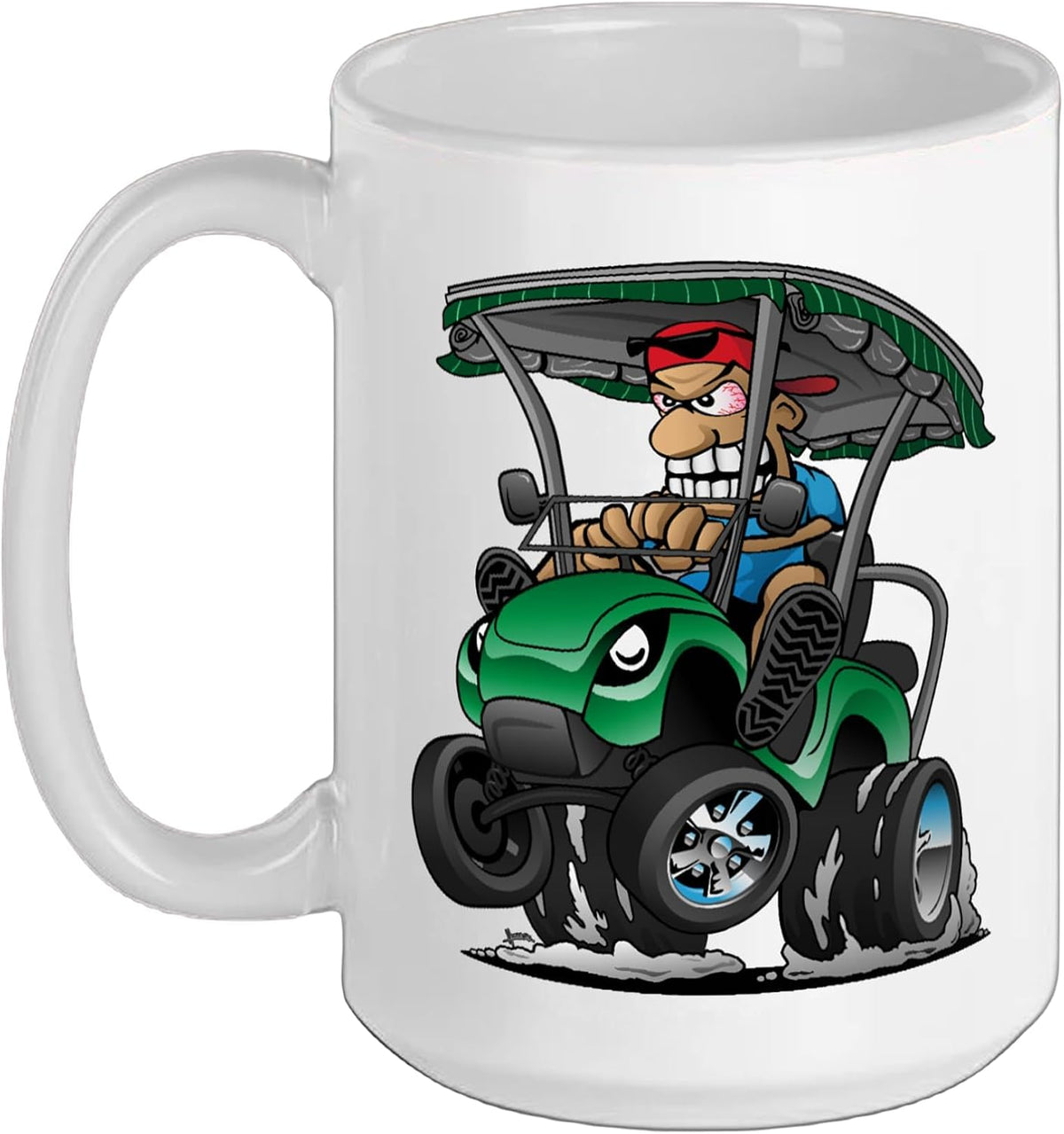 Funny Golf Cart Cartoon For Golf Car Owners Humor Design Ceramic Mug