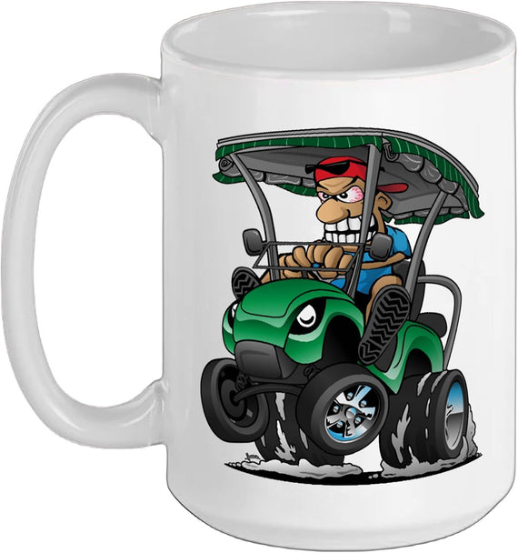 Funny Golf Cart Cartoon For Golf Car Owners Humor Design Ceramic Mug