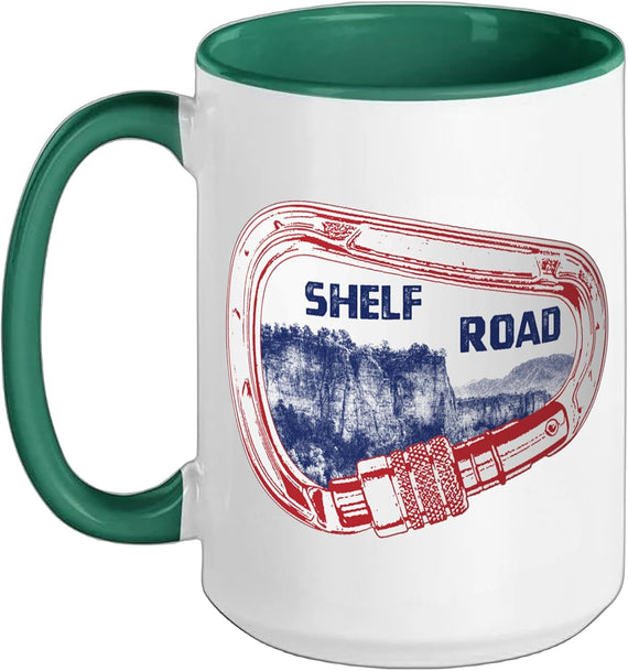Shelf Road Rock Climbing Carabiner Christmas Ceramic Mug