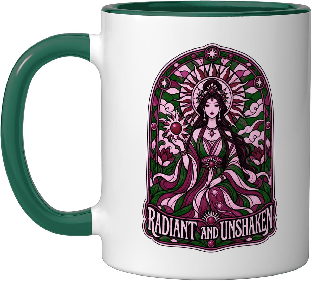 Radiant And Unshaken Stained Glass Goddess Art Ceramic Mug