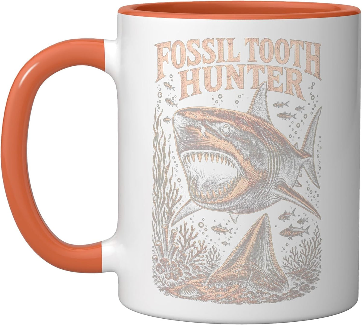 Fossil Tooth Hunter Paleontology Florida Beach Diver Ceramic Mug