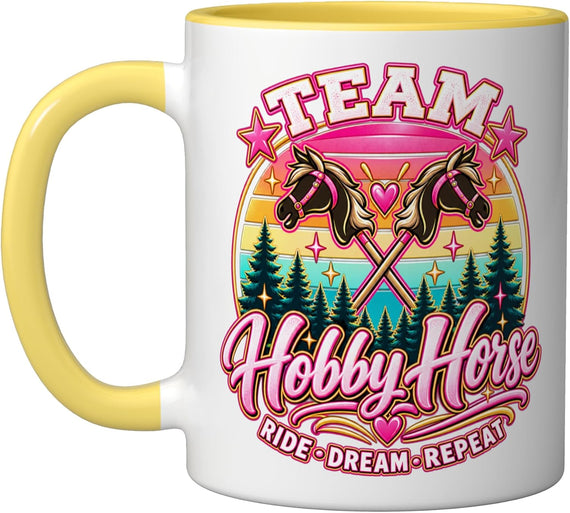 Team Hobby Horse Hobbyhorse Riding Retro Ceramic Mug