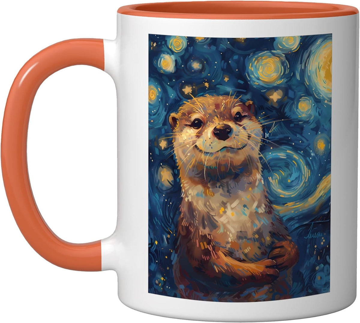 Starry-Night Otter Art Ceramic Mug
