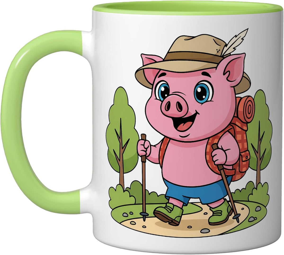 Cute Pig Hiking Camping Funny Outdoor Nature Lover Ceramic Mug