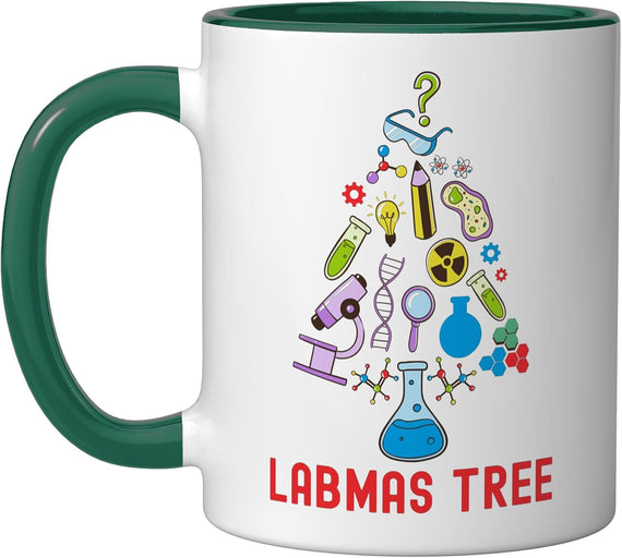 Labmas Tree Stem Christmas Science Christmas Dark Ceramic Mug
