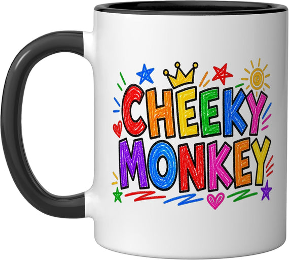 Cheeky Monkey Colourful Crayon Kids Design Ceramic Mug