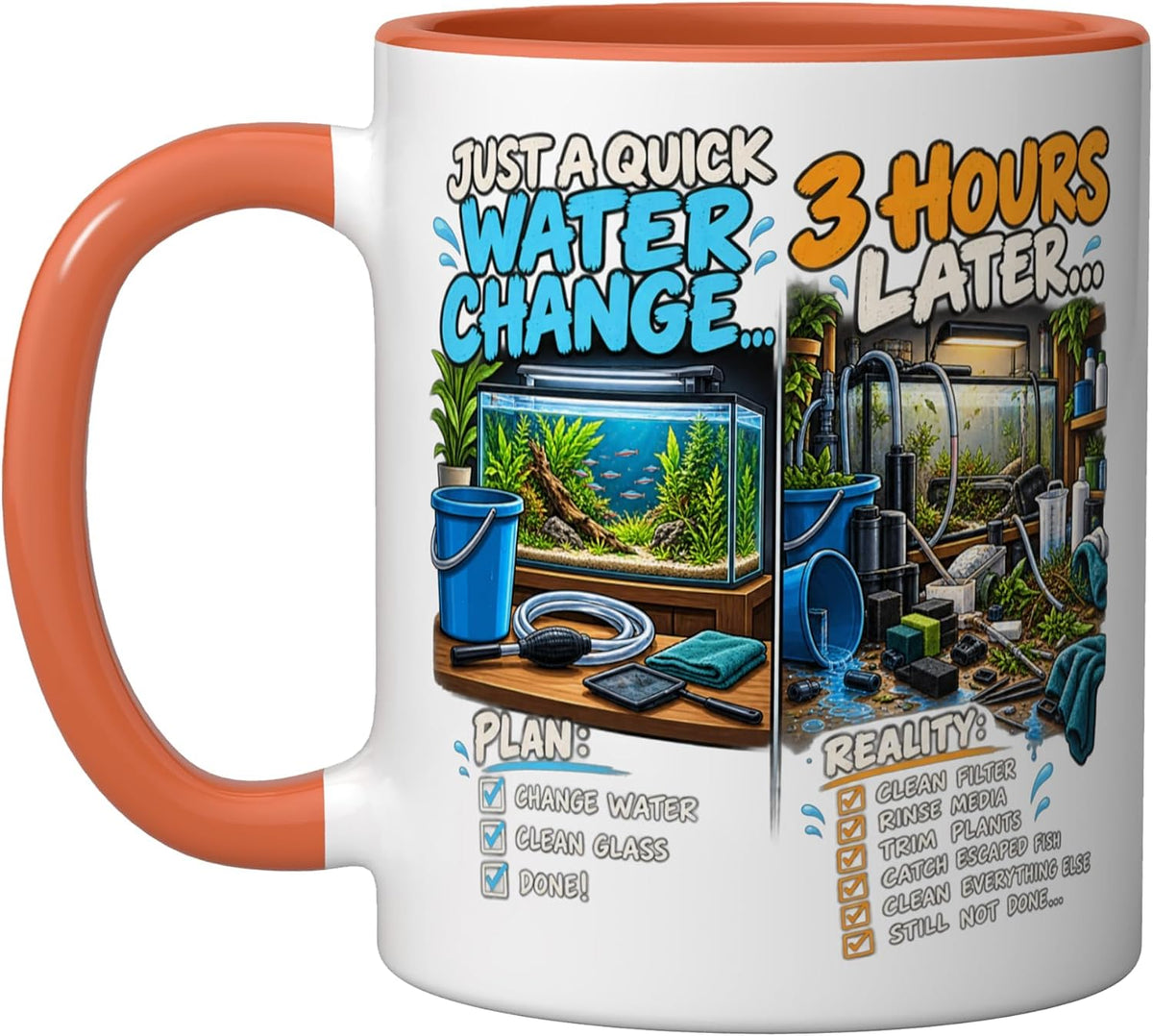 Funny Aquarium Water Change Fish Tank Aquarist Ceramic Mug