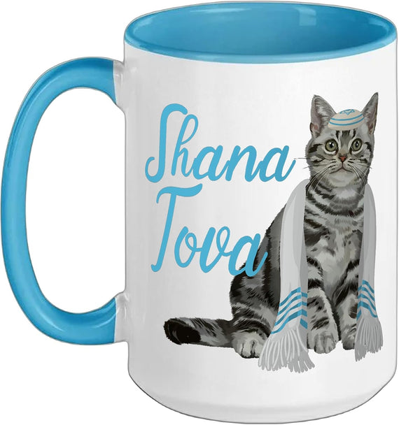 Shana Tova Rosh Hashanah Jewish Cat New Year Ceramic Mug
