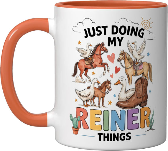 Reining Western Riding Equine Sport Horse Reiner Ceramic Mug