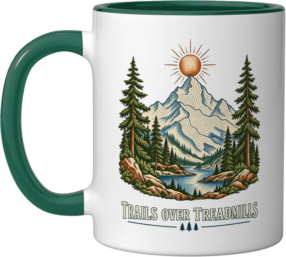 Trails Over Treadmills Outdoor Mountain Trail Running Ceramic Mug
