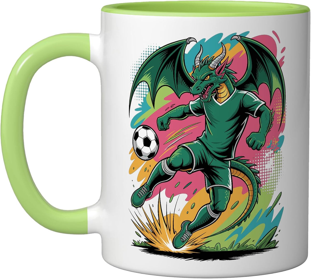 Soccer Dragon Pop Arts Ceramic Mug