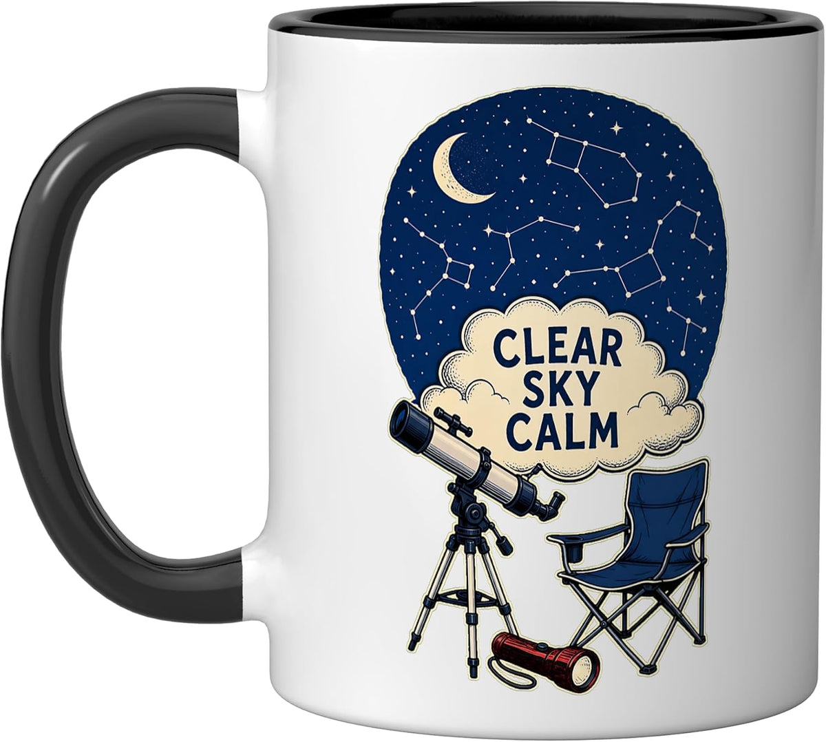 Clear Sky Calm Astronomy Night Telescope Star Party Ceramic Mug