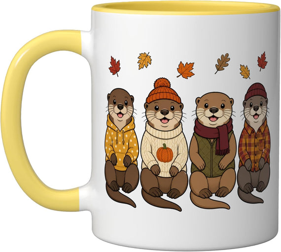 Sea Otter Fall Autumn Season Pumpkin Ceramic Mug