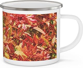 Spring Blooms With Autumn Colors Design Enamel Coated Steel Mug