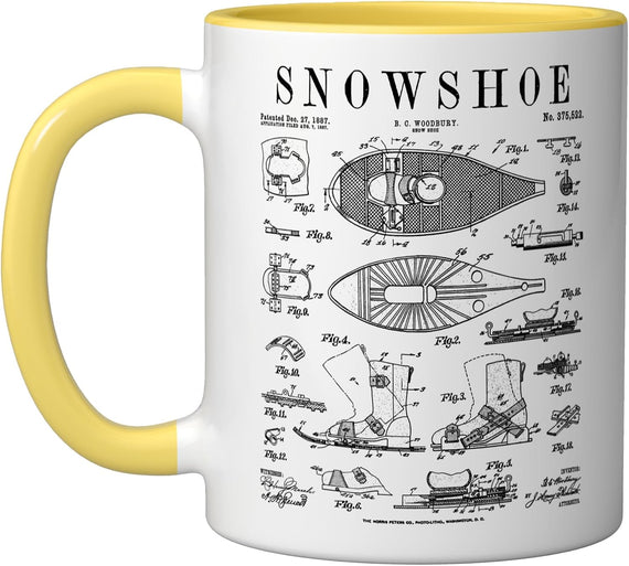 Snowshoe Snowshoeing Winter Hiking Patent Print Ceramic Mug