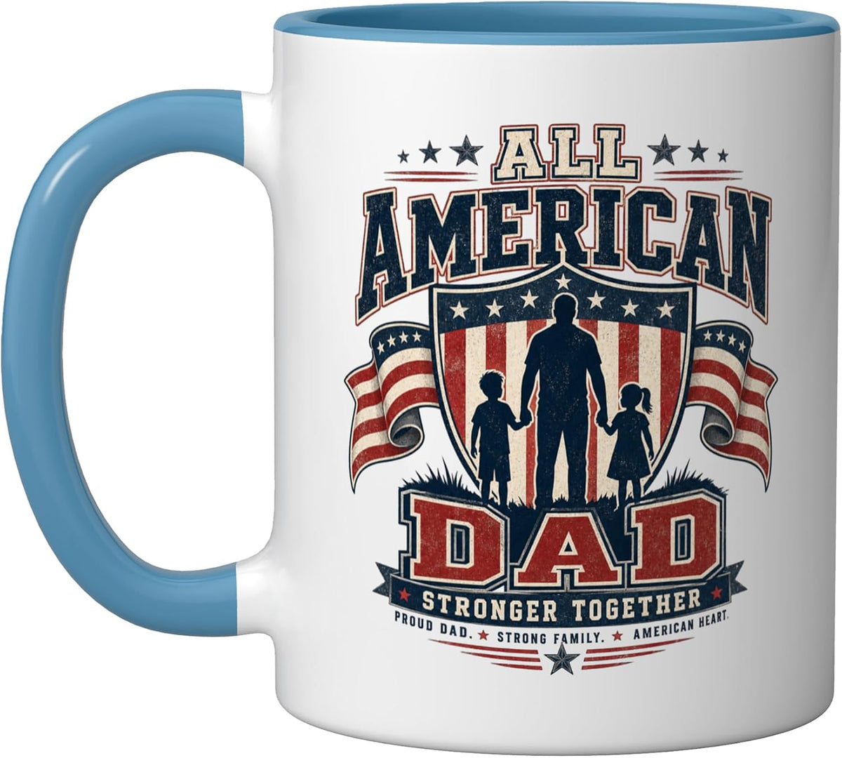 All American Dad Patriotic American Father Ceramic Mug