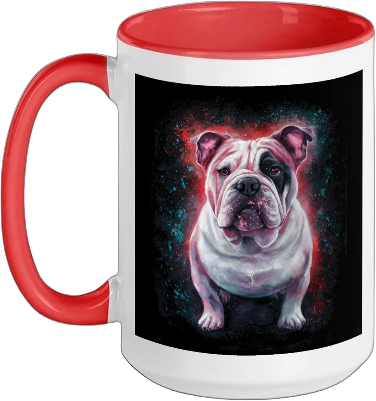 English Bulldog With Strong Water Colors Ceramic Mug