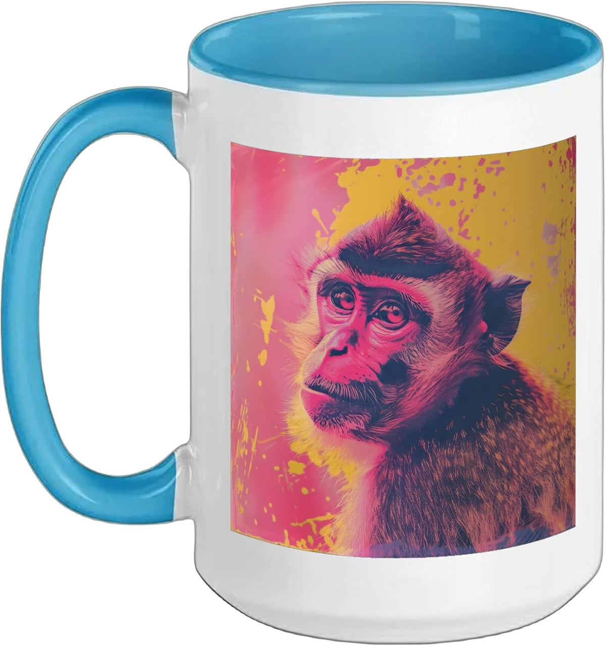 Monkey Pop Art Pink Abstract Ceramic Mug