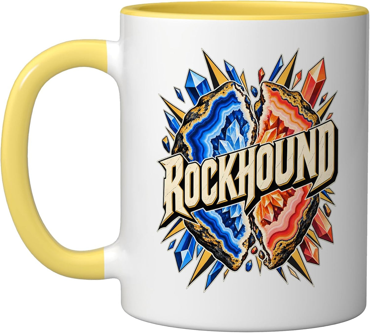 Rockhound Split Geode Crystal Collector Graphic Ceramic Mug