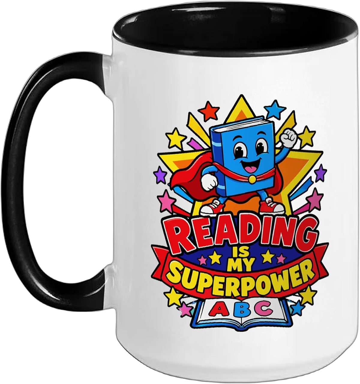Reading Is My Superpower Alphabet Kids Teacher School Ceramic Mug