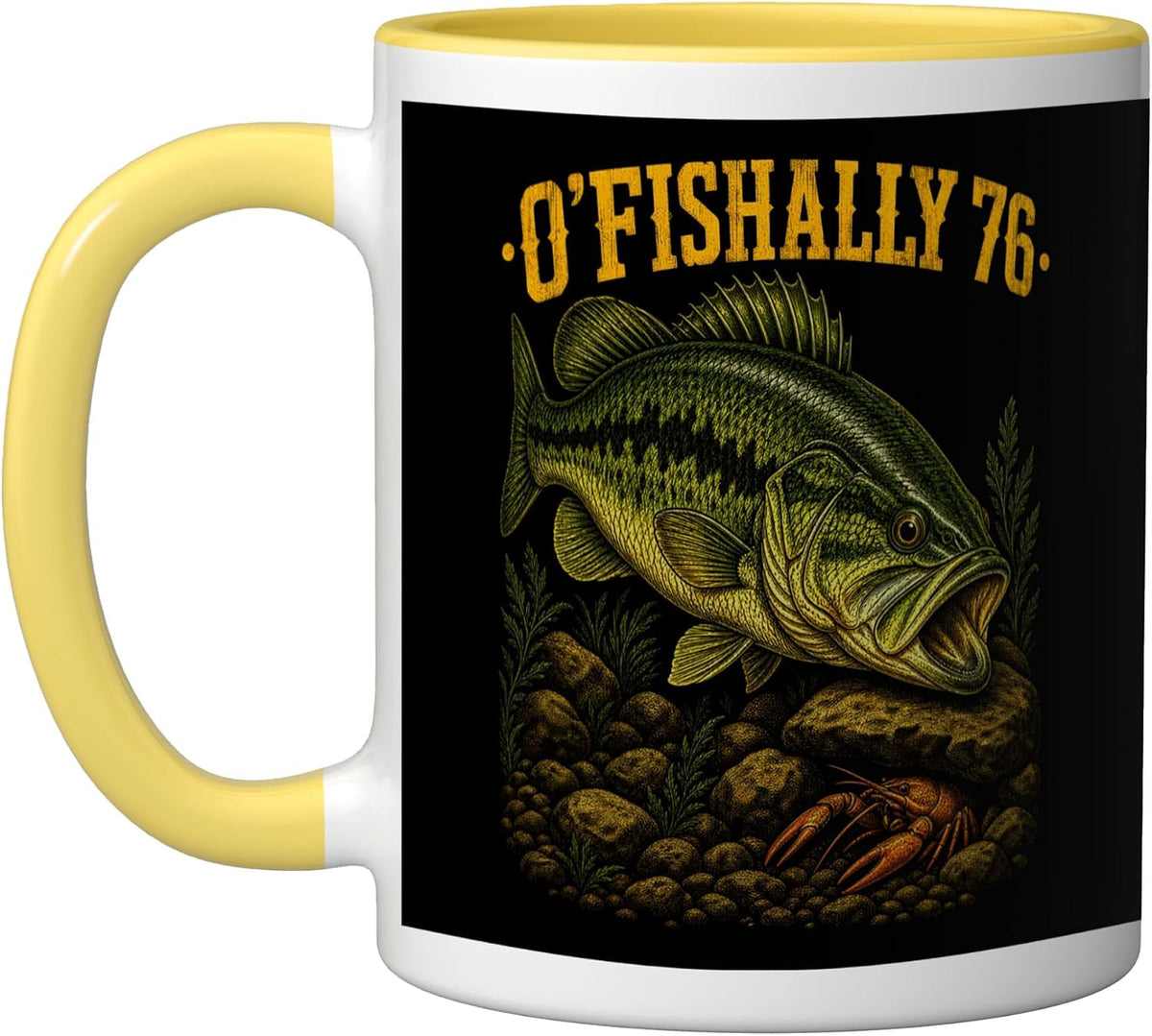 O'fishally 76 Bass Fishing Angler Ceramic Mug
