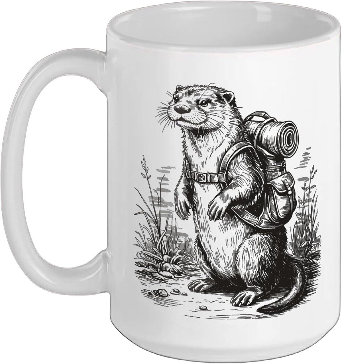 Otter Hiker Sea Otter Hiking Ceramic Mug