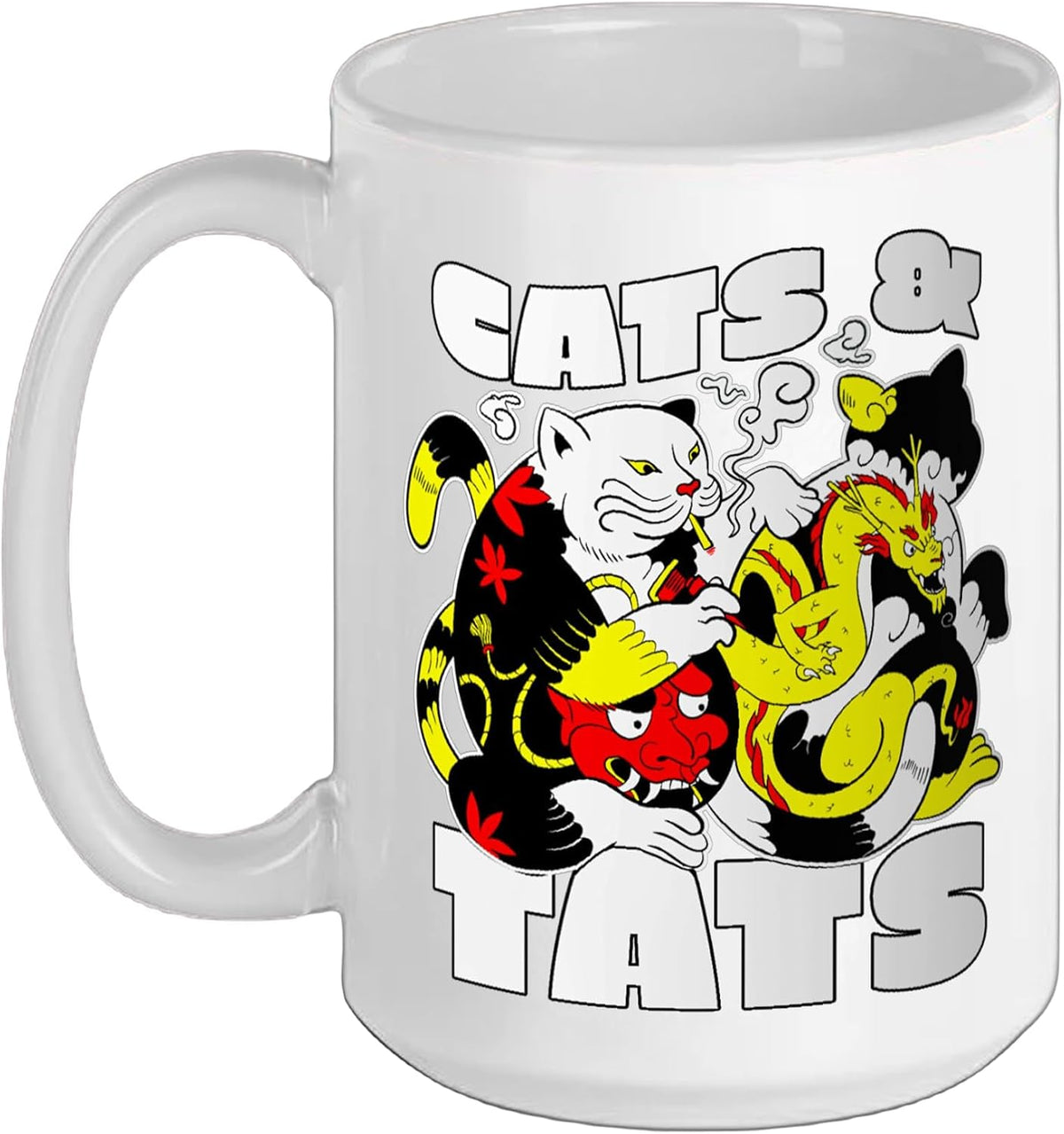Tattoo Artist Cat Funny Cats & Tatts Cute Japanese Dragon Ceramic Mug
