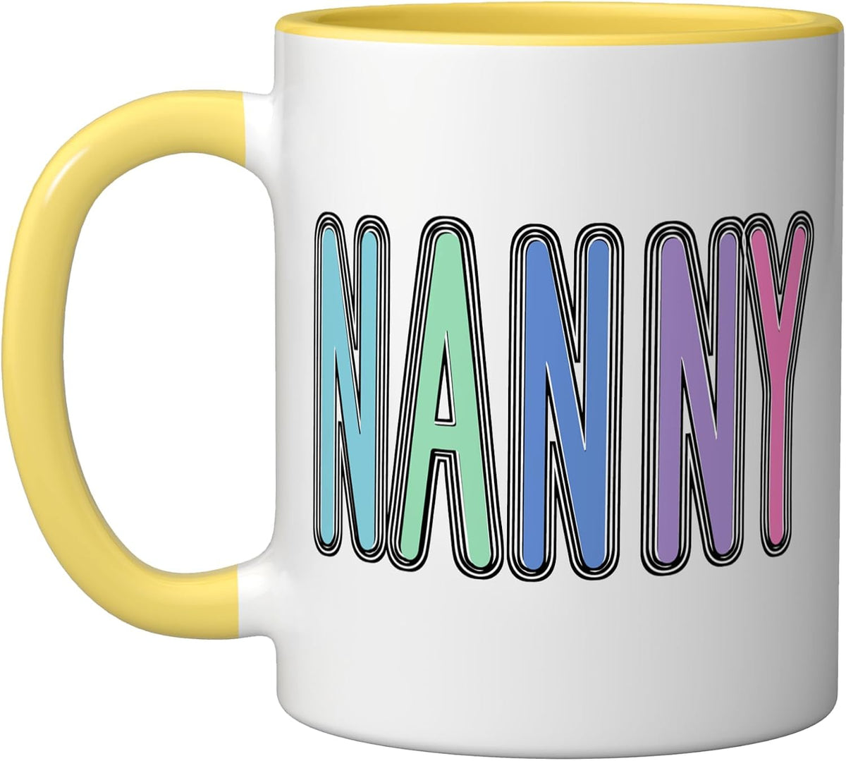 Nanny Pastel Rainbow Lettering Ceramic Mug