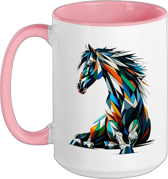 Polygon Art Horseback Riding Horses Equestrian Horse Lover Ceramic Mug