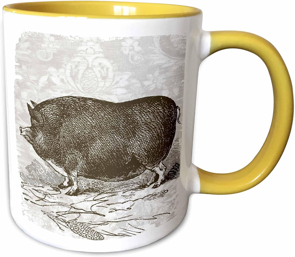 Vintage Brown Pig - Animals In Art Ceramic Mug