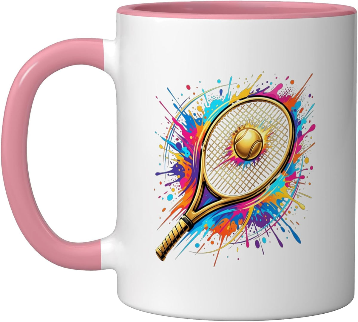 Tennis Ball Splash Drip Dripping Tennis Player Ceramic Mug
