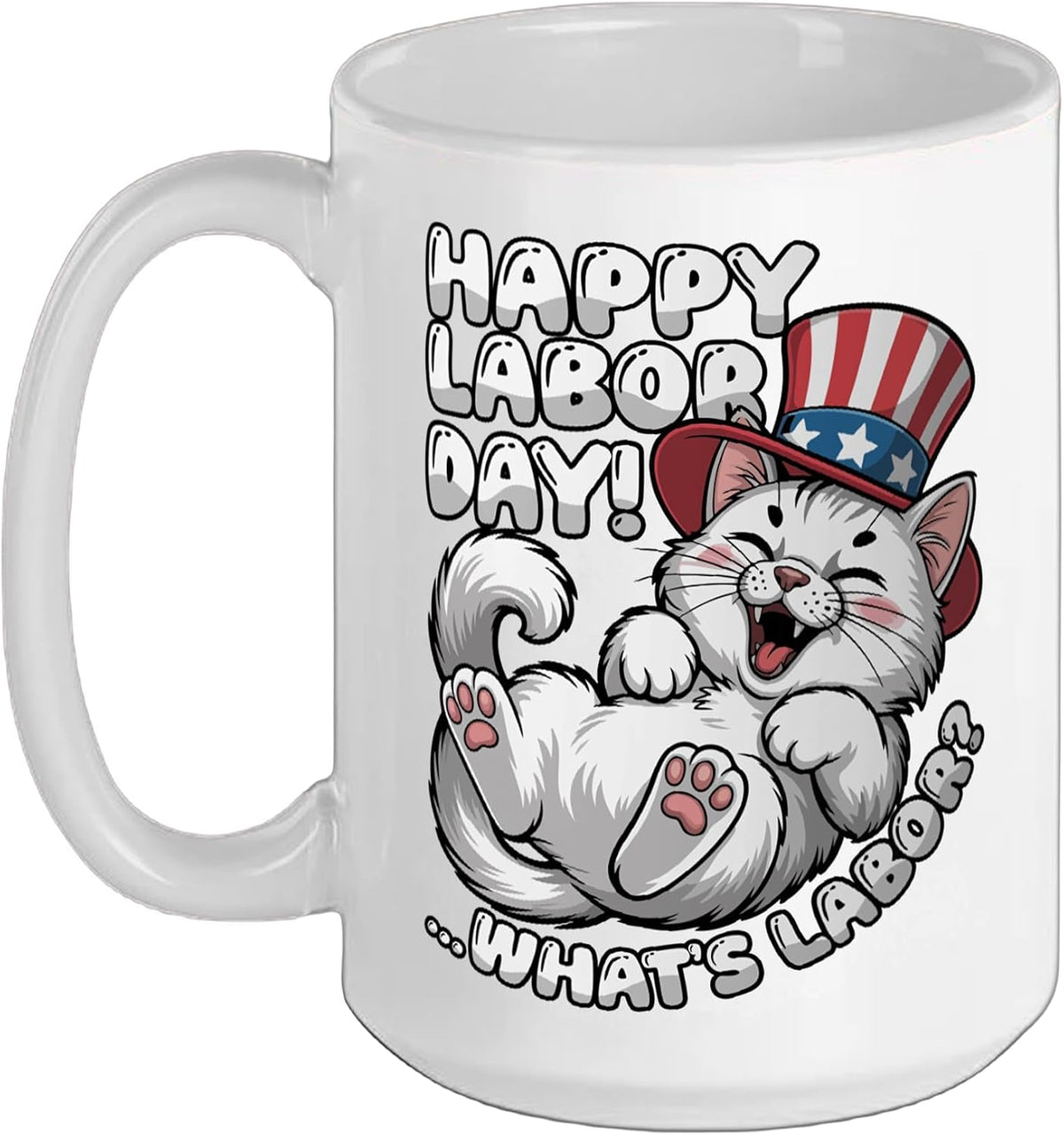 Happy Labor Day Cat What Is Labor Funny Labor Day Ceramic Mug