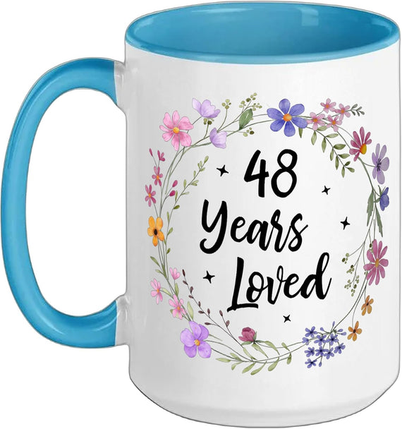 48 Years Loved Mom Grandma Wife 48th Wedding Anniversary Ceramic Mug
