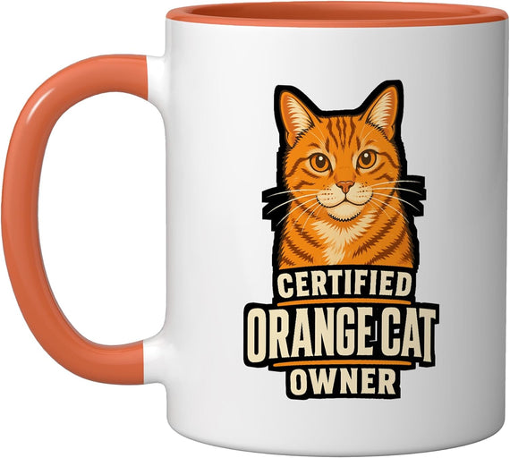 Certified Orange Cat Owner Tabby Kitten Pet Ceramic Mug