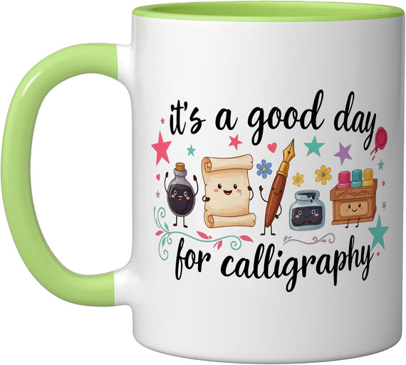 Calligraphy Art Lettering Modern Brush Copperplate Pen Ceramic Mug