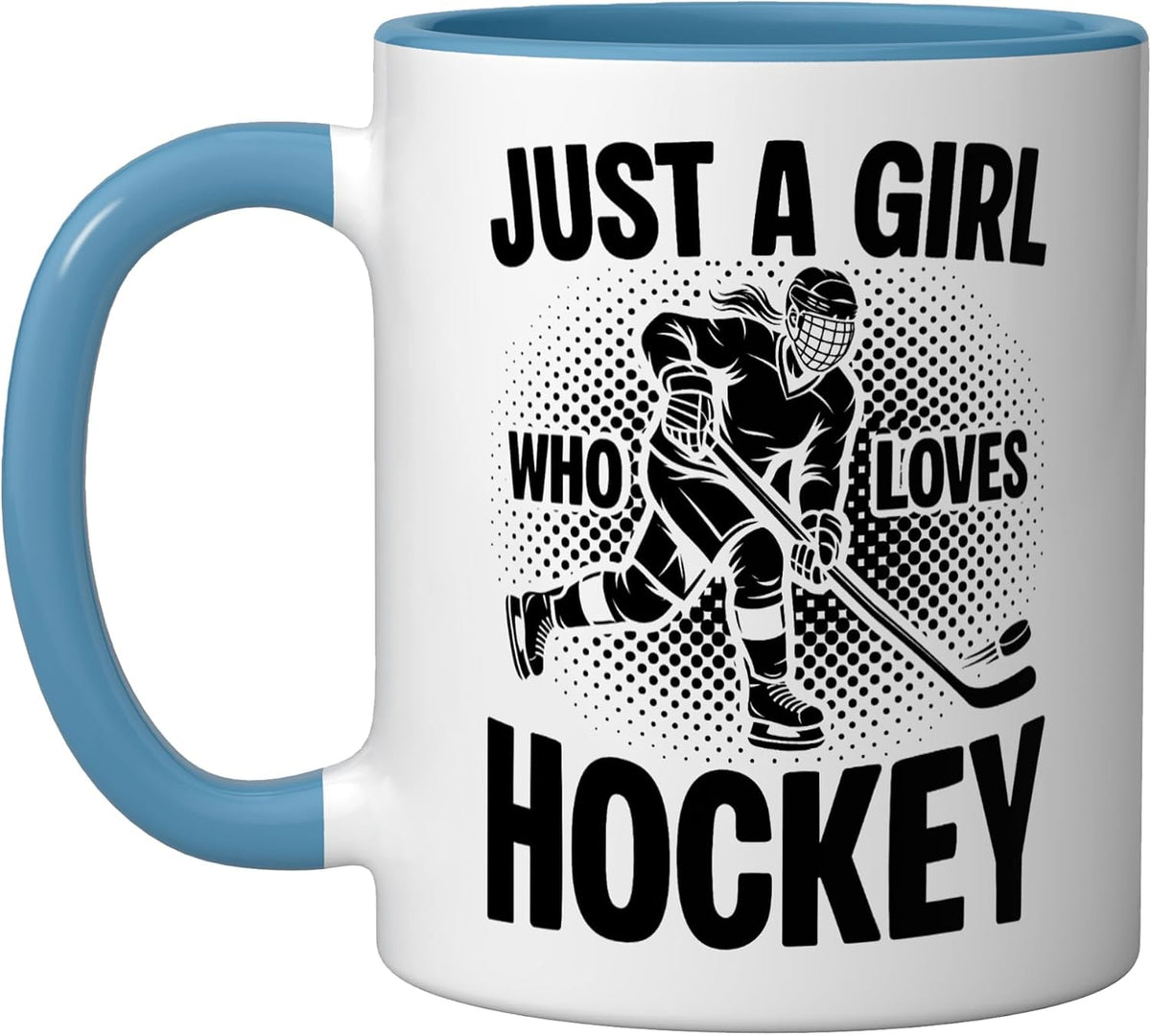 Just A Girl Who Loves Hockey Female Ice Hockey Player Ceramic Mug