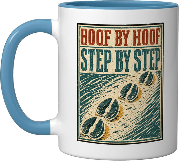 Hoof By Hoof Step By Step Farrier Linocut Design Ceramic Mug