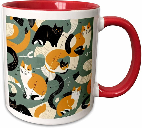 Mid Century Modern Kitties. Cool Cats Ceramic Mug