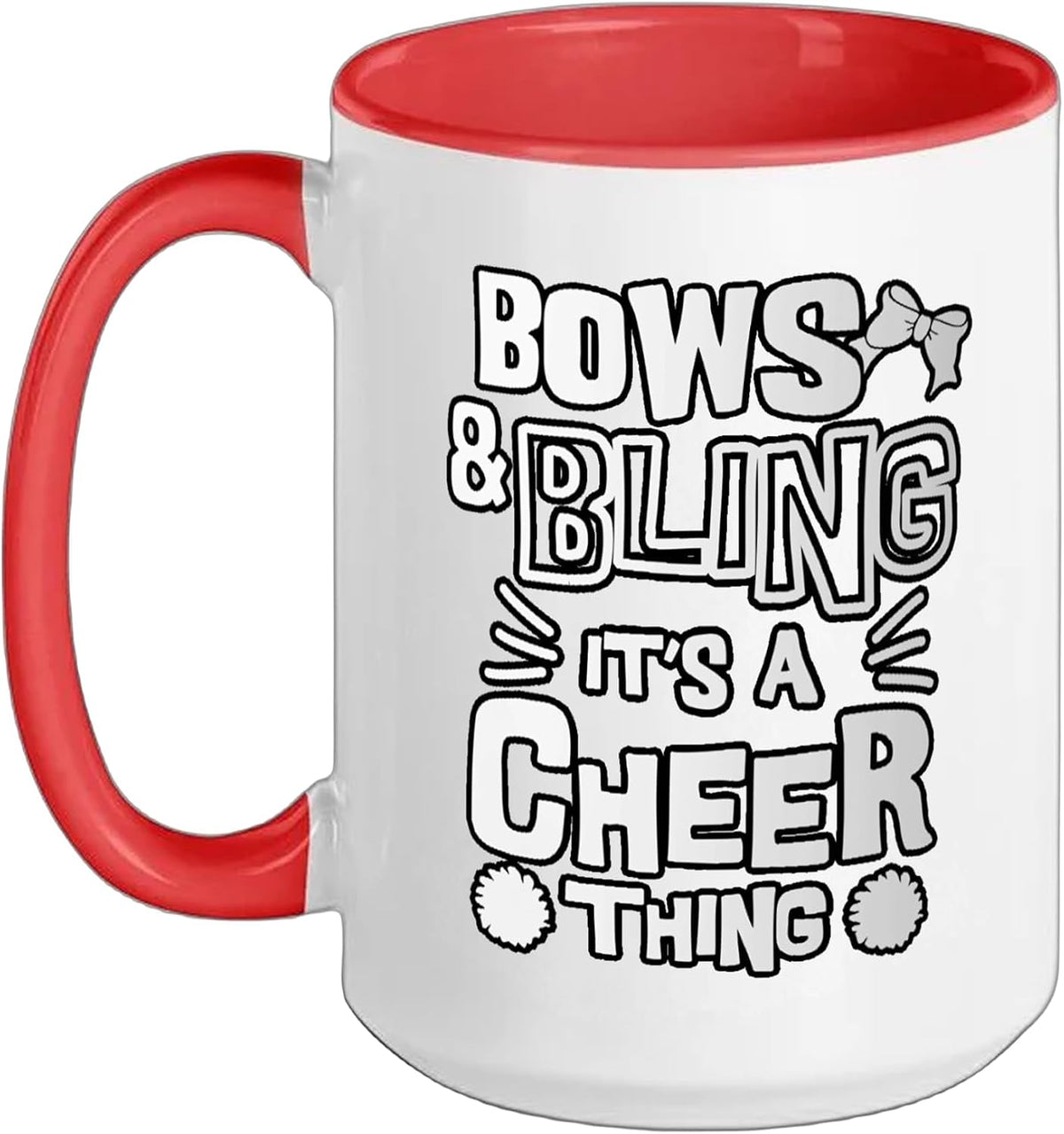Bows And Bling It's A Cheer Thing Cheerleading Cheerleader Ceramic Mug