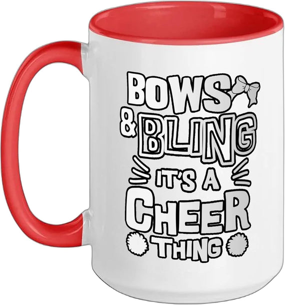 Bows And Bling It's A Cheer Thing Cheerleading Cheerleader Ceramic Mug