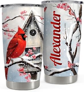 Personalized Cardinal Bird Insulated Tumbler Mug