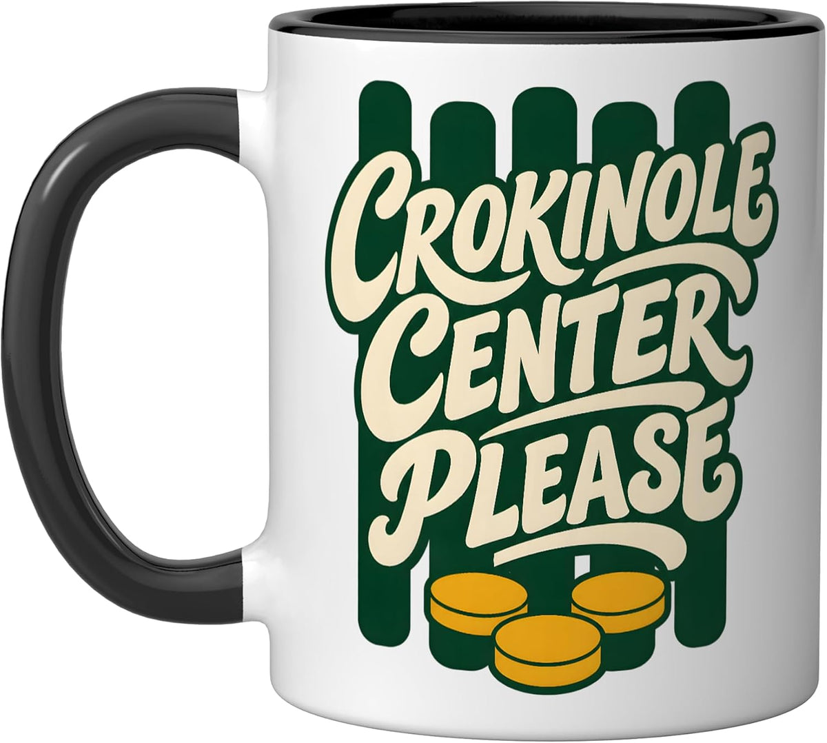 Crokinole Center Please Retro Game Discs Ceramic Mug