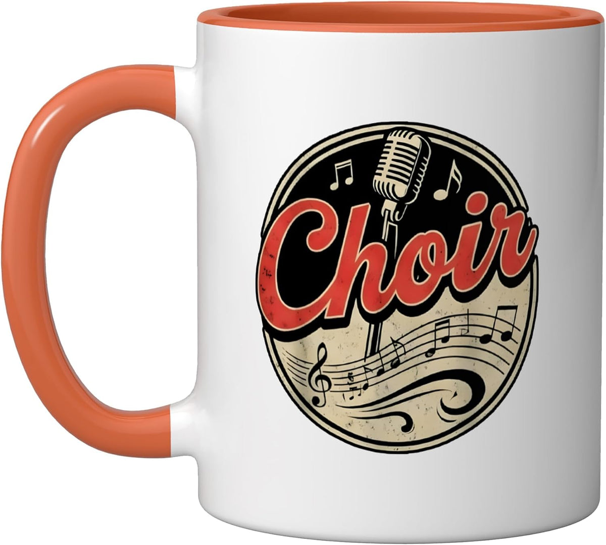 Choir Singer Music Notes Microphone Design Ceramic Mug
