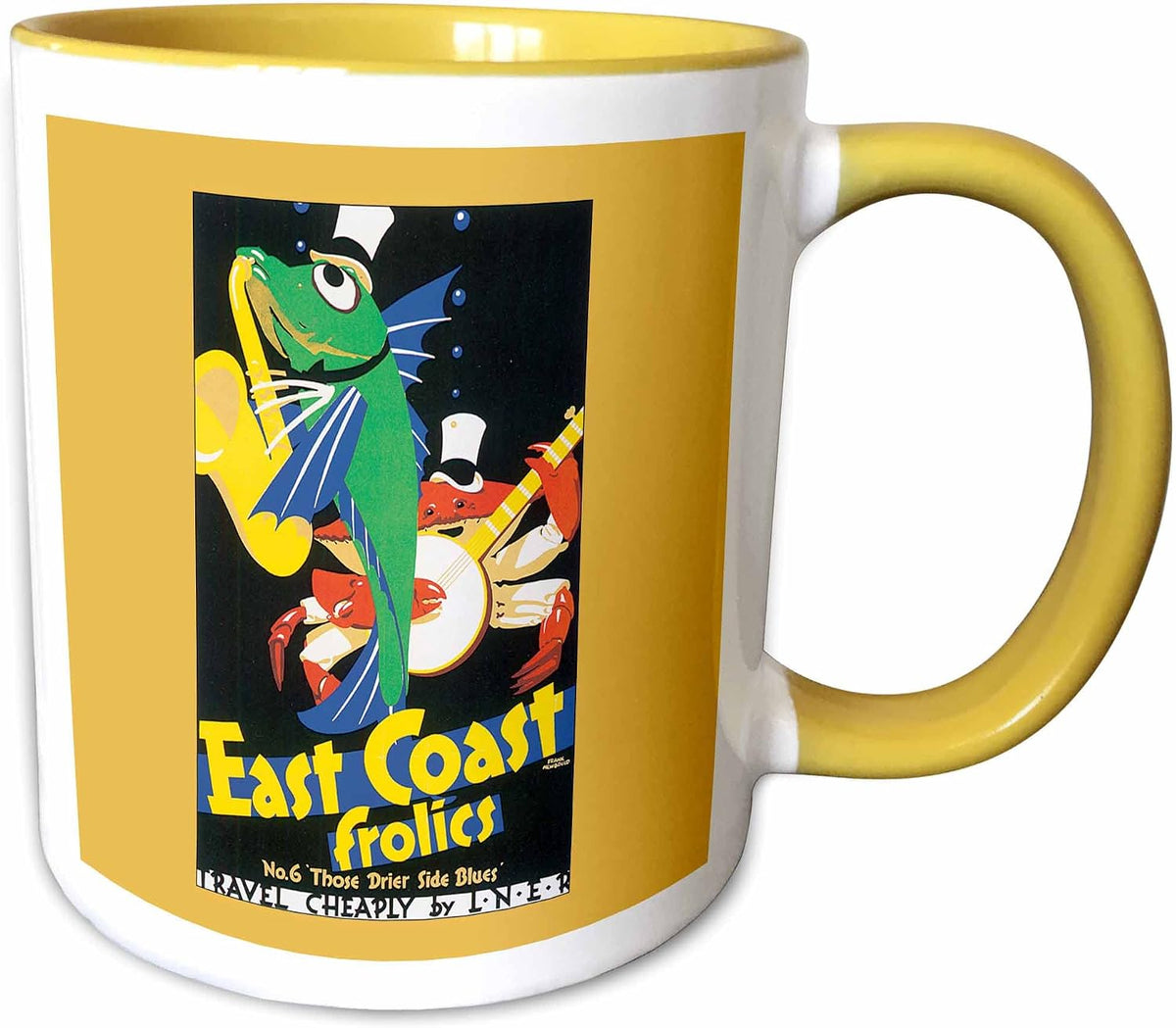 East Coast Frolics Drier Side Blues Fish Ceramic Mug