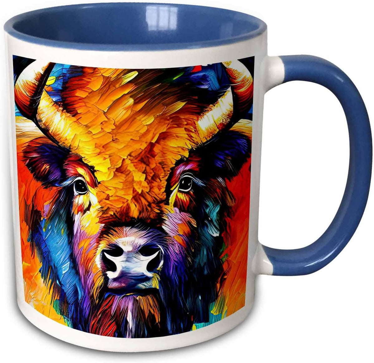 Colorful Bison Wild Buffalo Animal Portrait Ceramic Mug