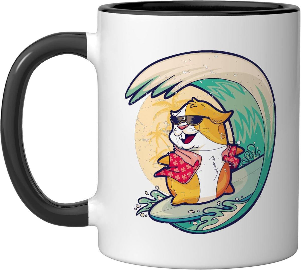 Guinea Pig Shirt Surfing Guinea Pig Cool Funny Hang 8 Ceramic Mug