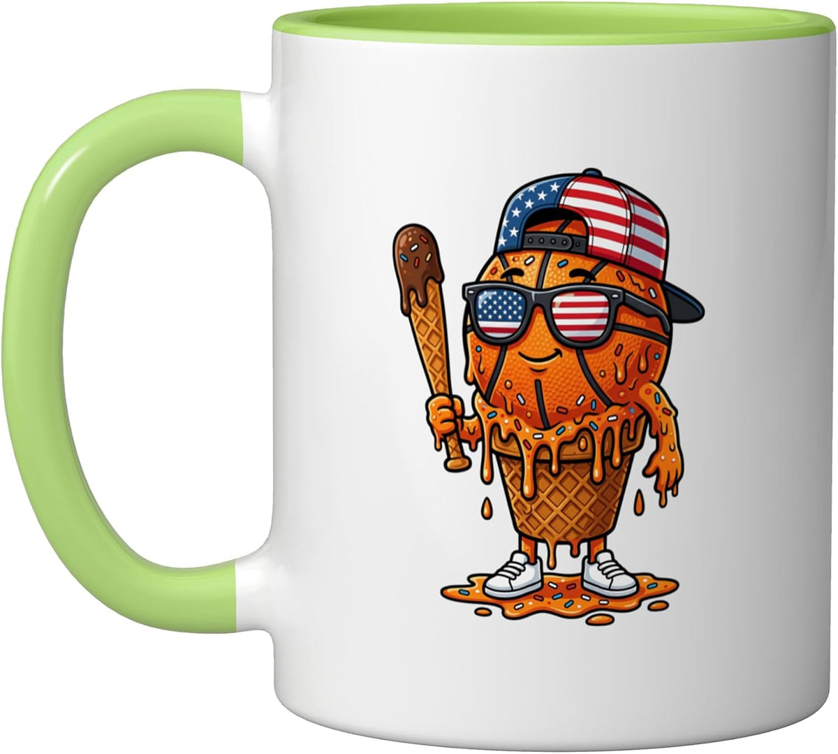 Basketball Drip Ice Cream Basketball Sport Lover Ceramic Mug