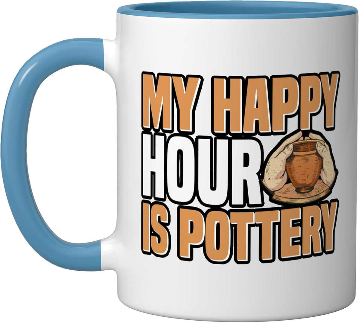 Pottery Ceramist Potter Clay Artist Thrower Happy Hour Ceramic Mug