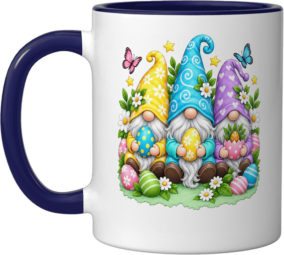 Easter Bunny Spring Gnome Easter Egg Hunting And Basket Ceramic Mug