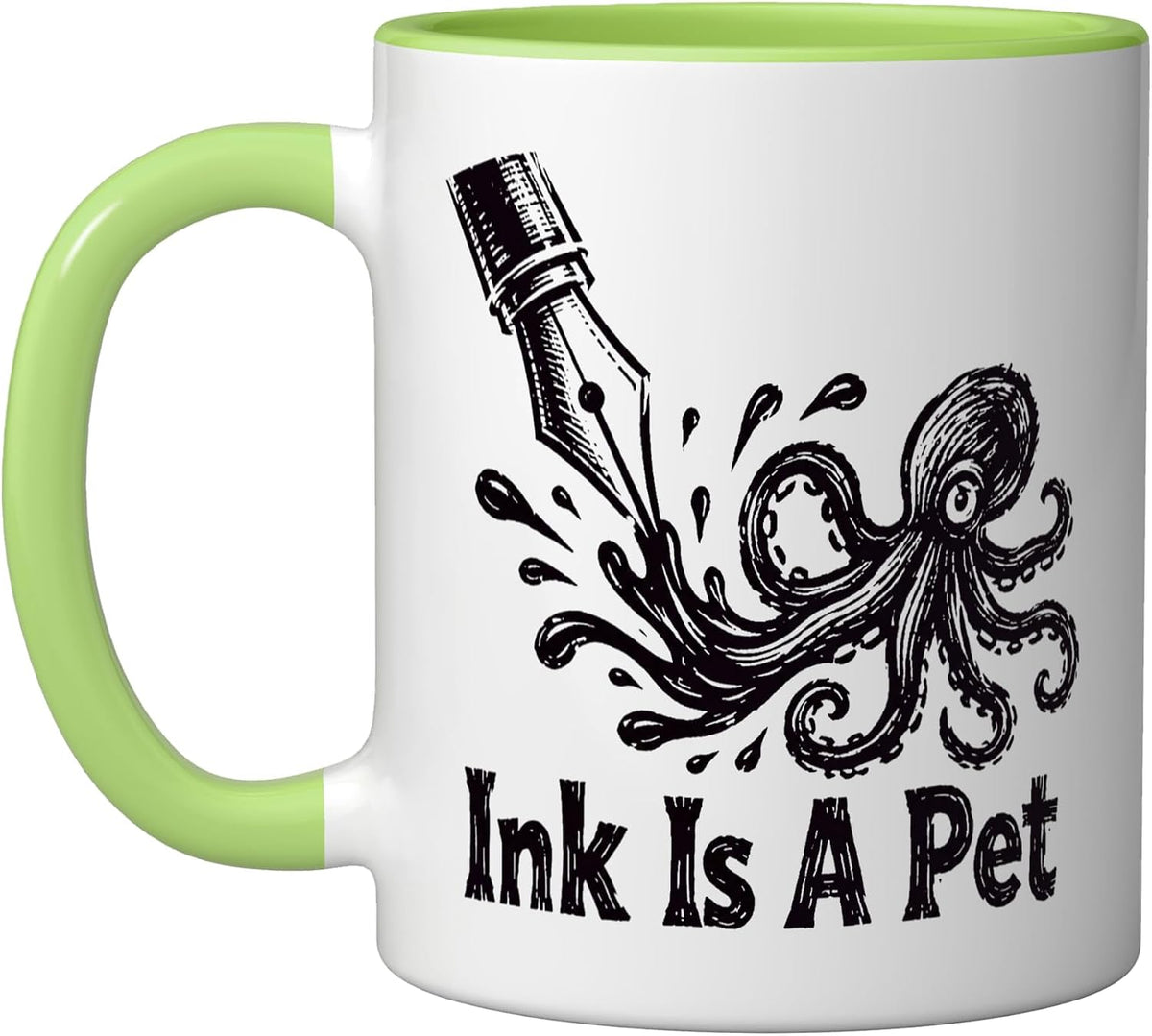 Ink Is A Pet Fountain Pen Nib Octopus Art Ceramic Mug